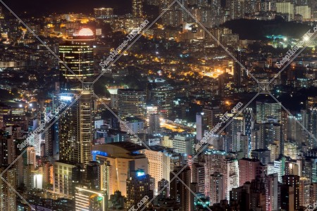 Night view of Mong Kok, Langham Place and nearby