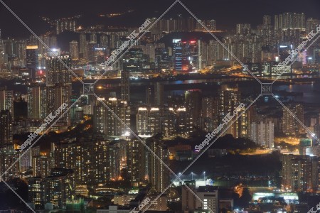 Night view on the northeastern side of Kowloon, mainly in Ho Mun Tin and Kowloon Way.