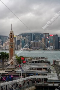 View of Hong Kong Clock Tower and the nearby on a cloudy day