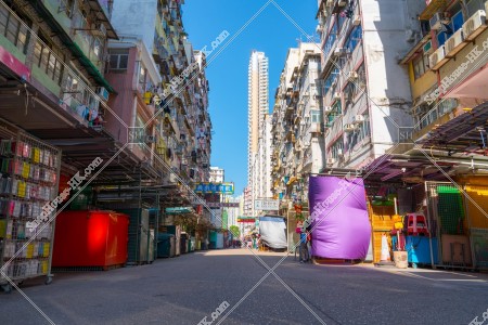 View of Fuk Wa St, Sham Shui Po on the morning [Low-angle shot] No.3