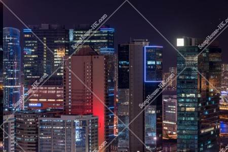 Night view of Commercial buildings at Kowloon Bay No.2