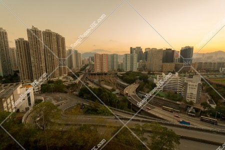 Panorama view of Kowloon Bay in the evening No.2