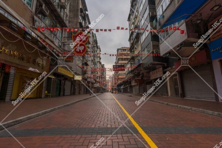 View of Temple Street in the morning, Jordan, No.2