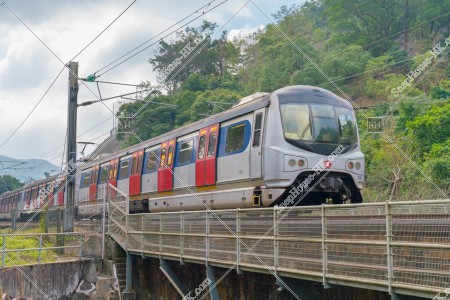 A moving train, MTR East Rail Line, No.1