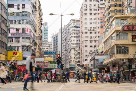 View of Jordan Road with People on the street, Jordan, No.3