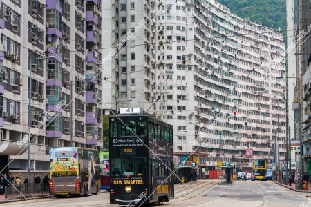 View of Monster Building with Hong Kong Tramway, Quarry Bay, No.7
