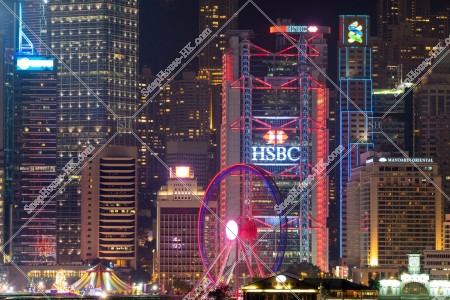 Night View, Group of buildings in the central business districts, No.2