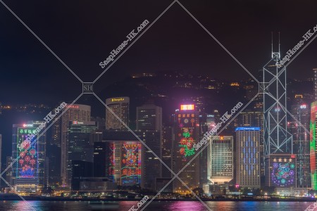 Chines new year night view, Group of buildings in the central business districts, Admiralty, No.5