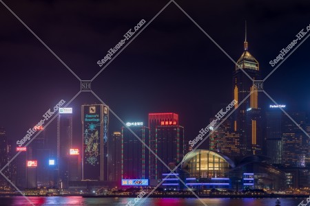 Night View of skyline, Wan Chai area, No.5