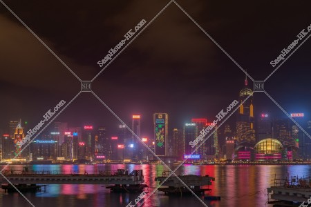 Night View of skyline, Wan Chai area, No.7