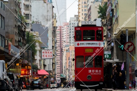 View of Sheung Wan with Hong Kong Tram, No.3