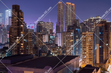 Night view of residential area, Yau Ma Tei, No.1