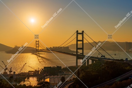 Sunset view of Tsing Ma Bridge, No.1