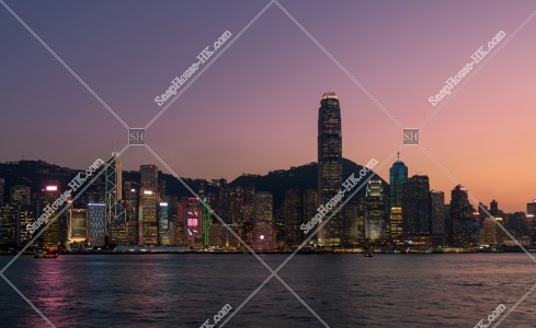 Evening scene of Central from Tsim Sha Tsui