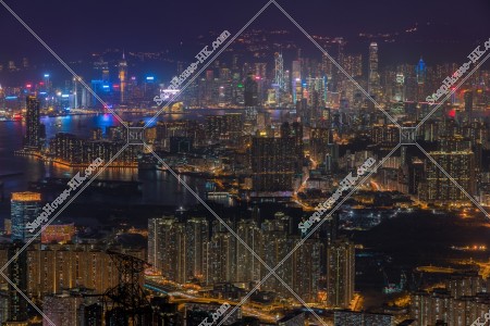 Night view of Hong Kong from Kowloon Peak, No.5