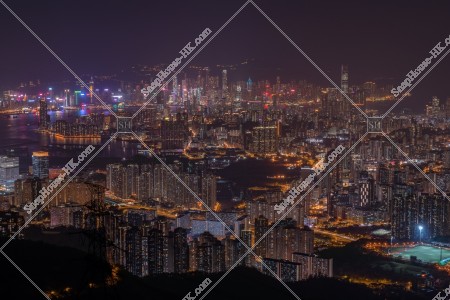 Night view of Hong Kong from Kowloon Peak, No.7