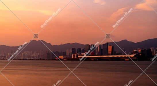 Evening scenery of Lion Lock and Kai Tak Cruise Terminal