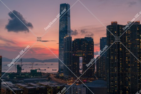 Evening scene of West Kowloon, No.6