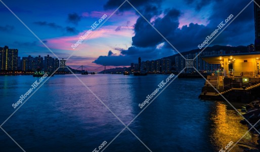 Night view of Tsuen Wan West, Tsing Yiand Ting Kau Bridge, No.1