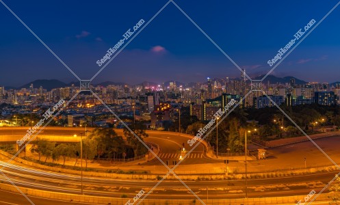 Evening scene of buildings at Hong Kong, No.6