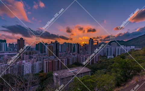 View of Sham Shui Po in the the evening, No.8