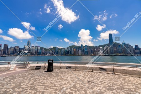 View of the high-rise buildings of Hong Kong Island and Kowloon Public Pier, Tsim Sha Tsui, No.1