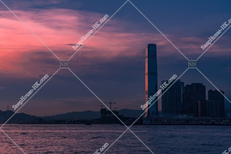 Evening scene of West Kowloon