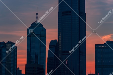 Evening scene of high-rise buildings at Central, No.4