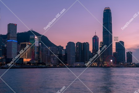 Evening scene of high-rise buildings at Central to Admiralty, No.4