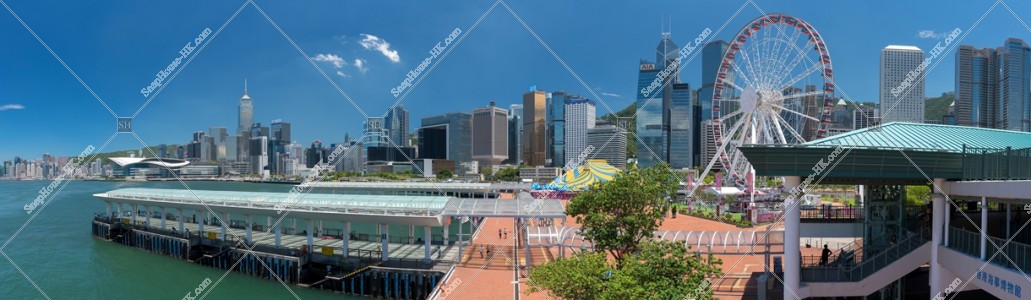 The Hong Kong Observation Wheel and  buildings of Admiralty to Wan Chai, No.2