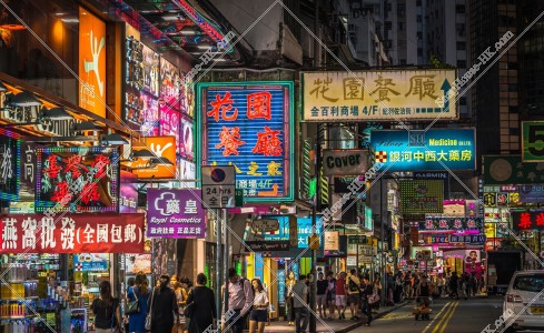 Night view of signboards, Causeway Bay, No.5