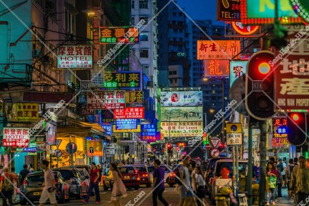 Night view of signboards, Mong Kok, No.2