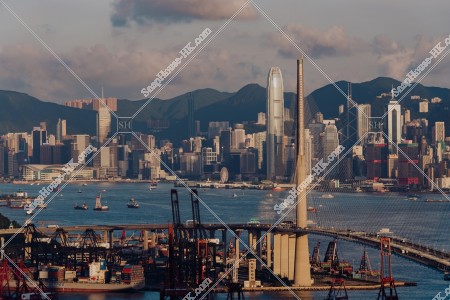 View of Stonecutters' Bridge and Hong Kong Island, No.3