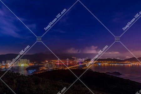 Night view of Tsing Ma Bridge and Ting Kau Bridge, No.3