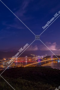 Night view of Tsing Ma Bridge and Ting Kau Bridge, No.5