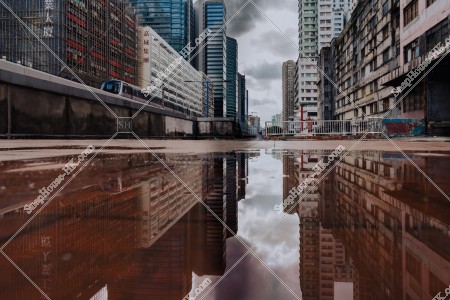Landscape reflecting on water, Kwun Tong, No.1