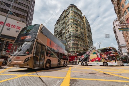 View of Jordan with double decker bus