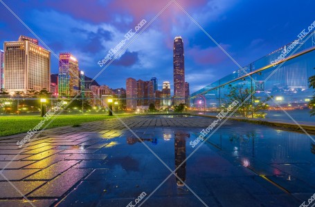 Landscape reflecting on water, Central, No.2