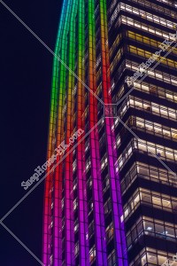 Night view of light up AIA Central in Central