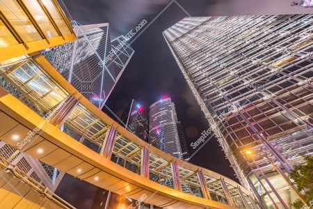 Night view of  the Financial high-rise buildings at Central, No.2