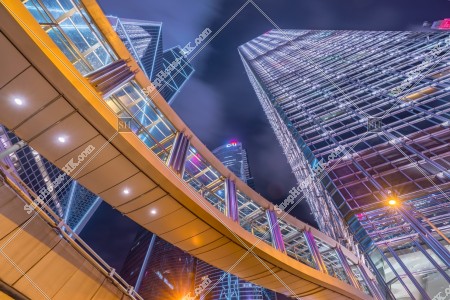 Night view of  the Financial high-rise buildings at Central, No.3