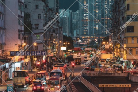 Night view of the cityscape in Ma Tau Kok, No.1