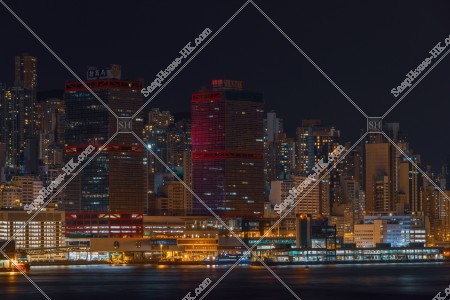 Night iew of the high-rise buildings of Sheung Wan from Tsim Sha Tsui , No.1