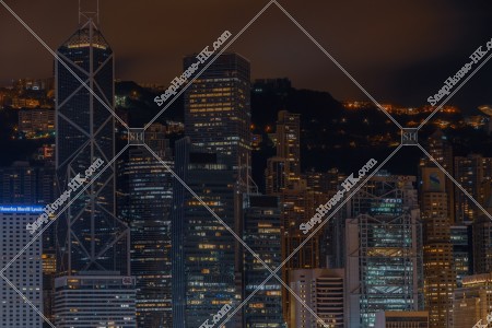 Night view of the high-rise buildings of Central from Tsim Sha Tsui , No.14