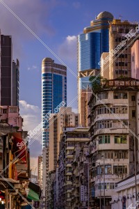 Evening street view of Yau Ma Tei and Mong Kok