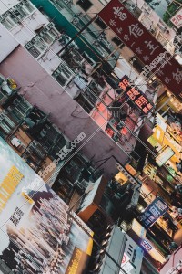 Evening street view of Mong Kok