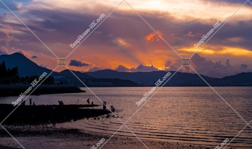 Sunset view of Wu Kai Sha Beach, No.1