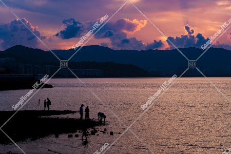 Sunset view of Wu Kai Sha Beach, No.5