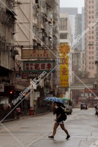 View of Shanghai Street in rainy weather, Yau Ma Tei, No.1