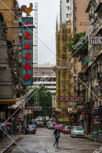 View of Temple Street in rainy weather, Yau Ma Tei